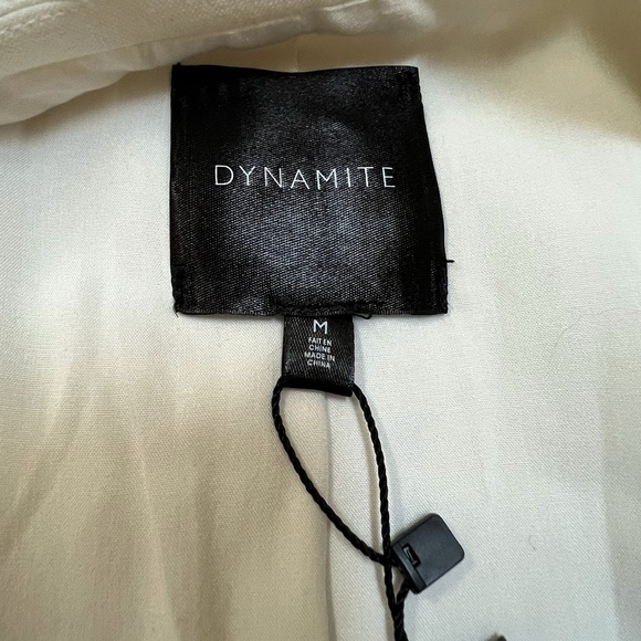 ⭐️ SALE $25 ⭐️ Dynamite Tess Veston The 80’s Blazer Roomy Fit Snow White Blazer - Picture 8 of 12
